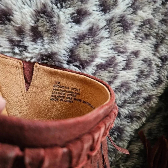 Born | Harmony Distressed Rust Leather with Fringes  Boho Mules Clogs - Size 11M - Picture 4 of 9